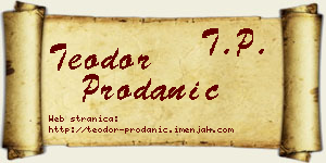 Teodor Prodanić vizit kartica